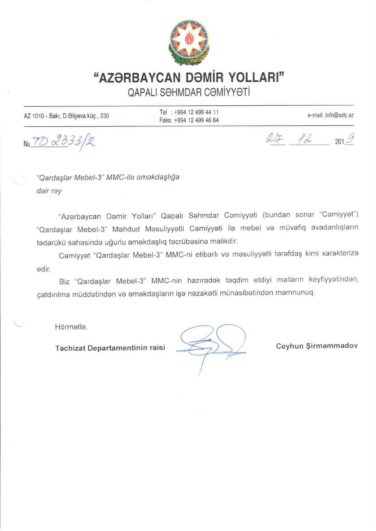 Azərbaycan Dəmir Yolları